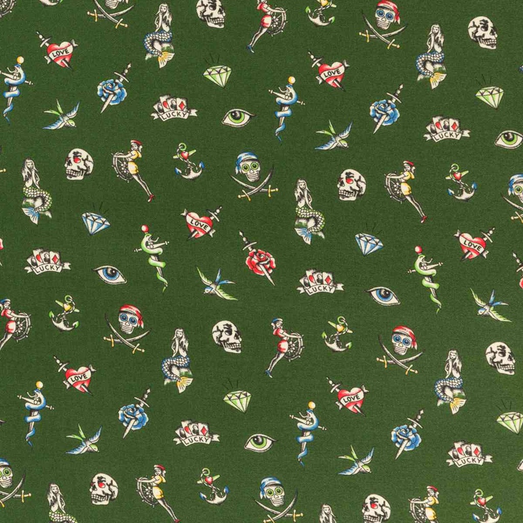 GREEN, PIRATE TATTOOS