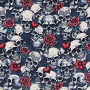 SKULLS AND RED ROSE