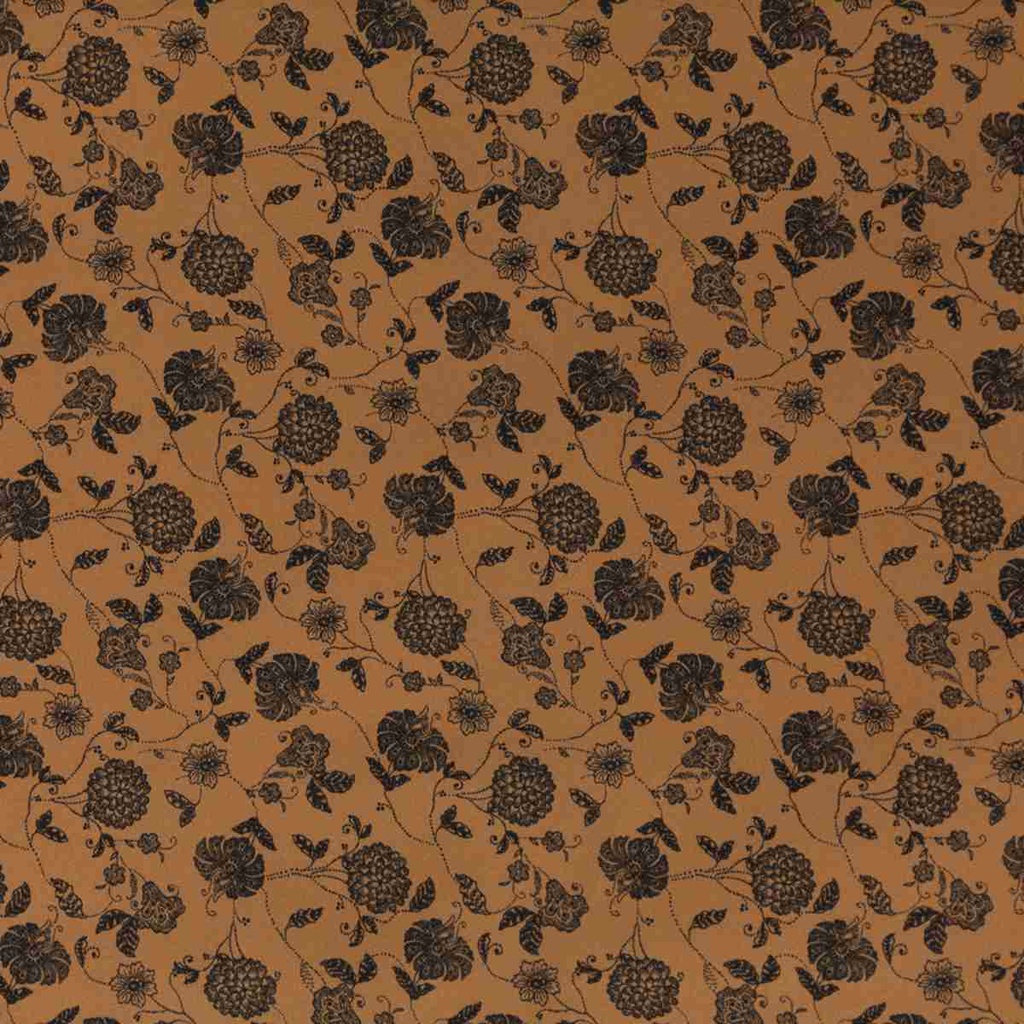 LIGHT BROWN, ORNAMENTAL FLOWERS DESIGN