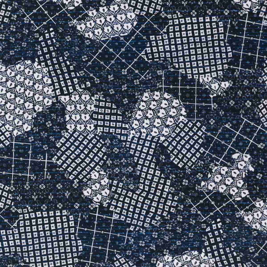 DARK BLUE, PATCHWORK DESIGN