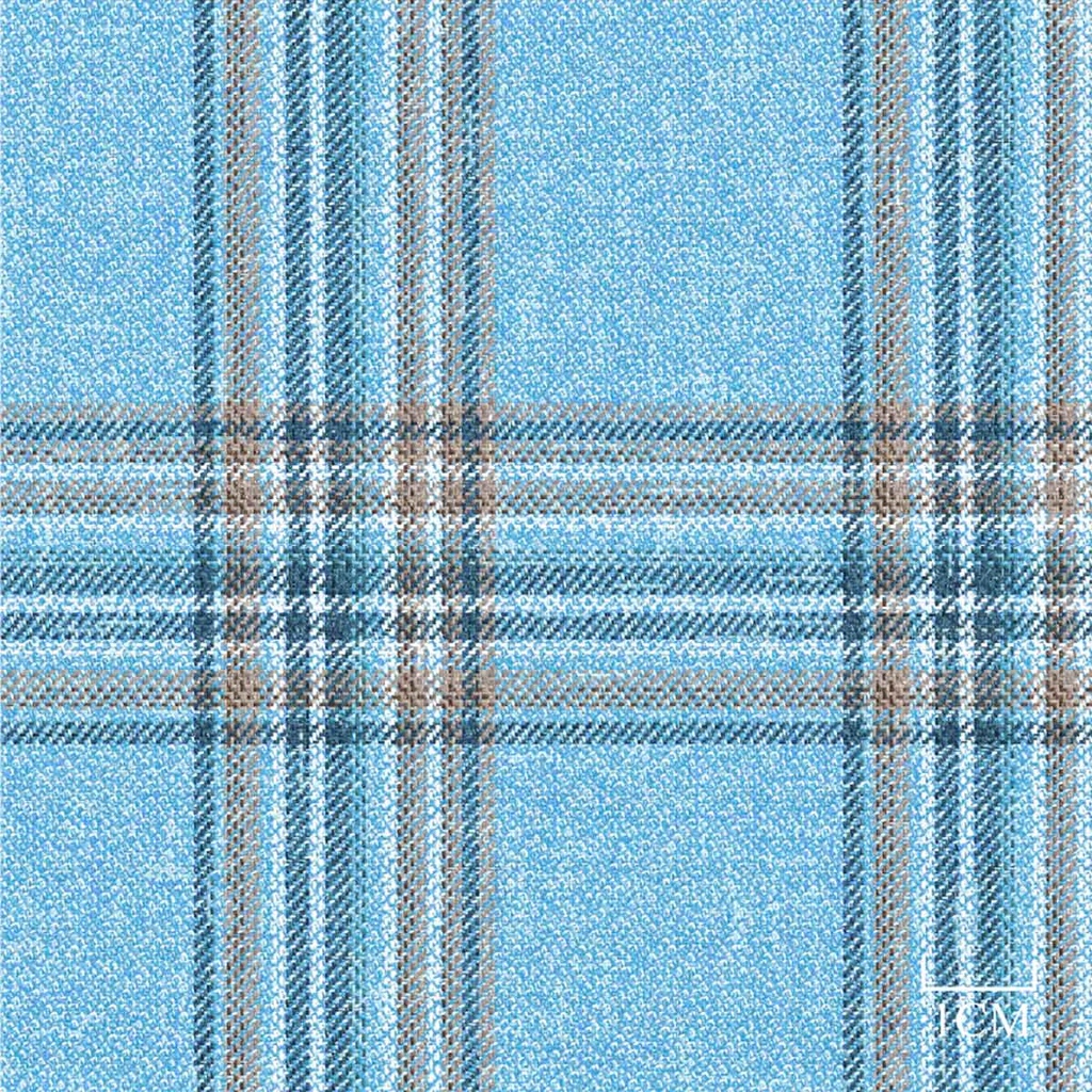BLUE, BROWN CHECKS