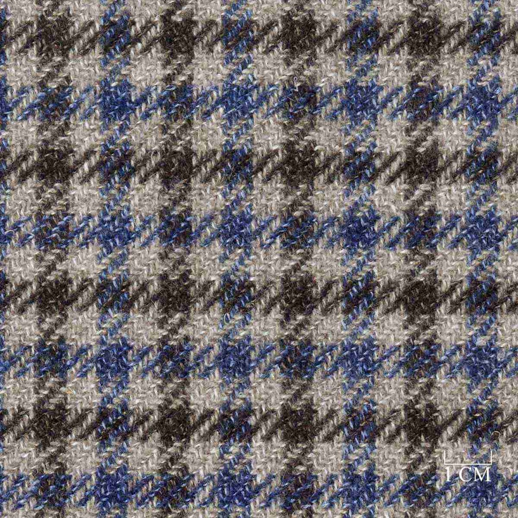 BLUE, BROWN HOUNDSTOOTH