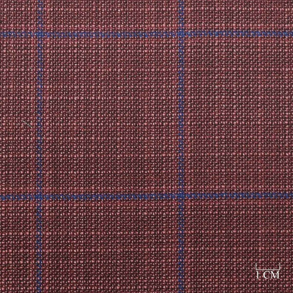 BURGUNDY,BLUE CHECKS