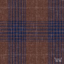 DARK BROWN, BLUE CHECKS