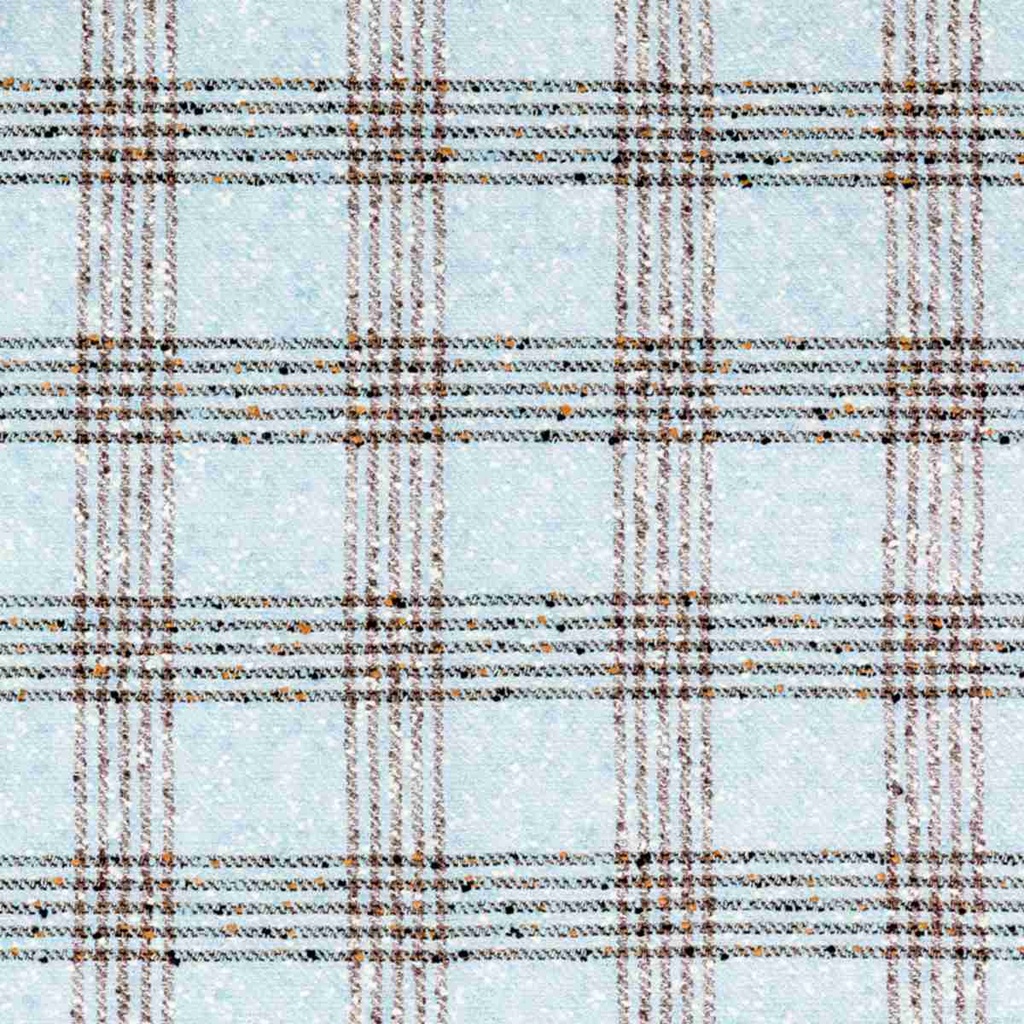 LIGHT BLUE, BROWN CHECKS