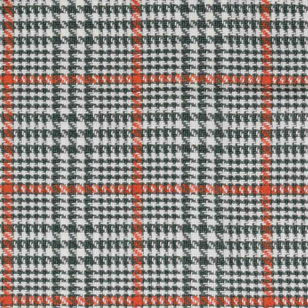 WHITE, OLIVE & ORANGE CHECKS