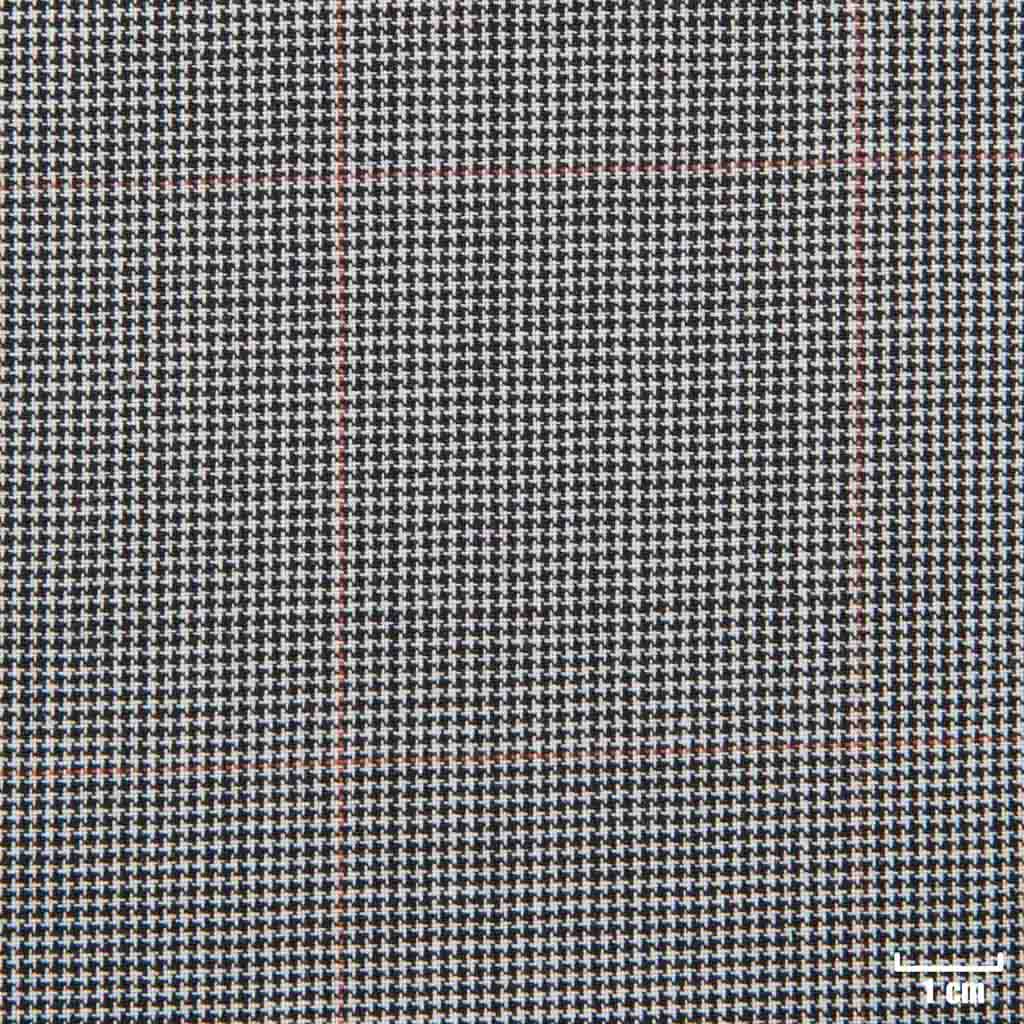 WHITE, BLACK HOUNDSTOOTH/ RED CHECKS