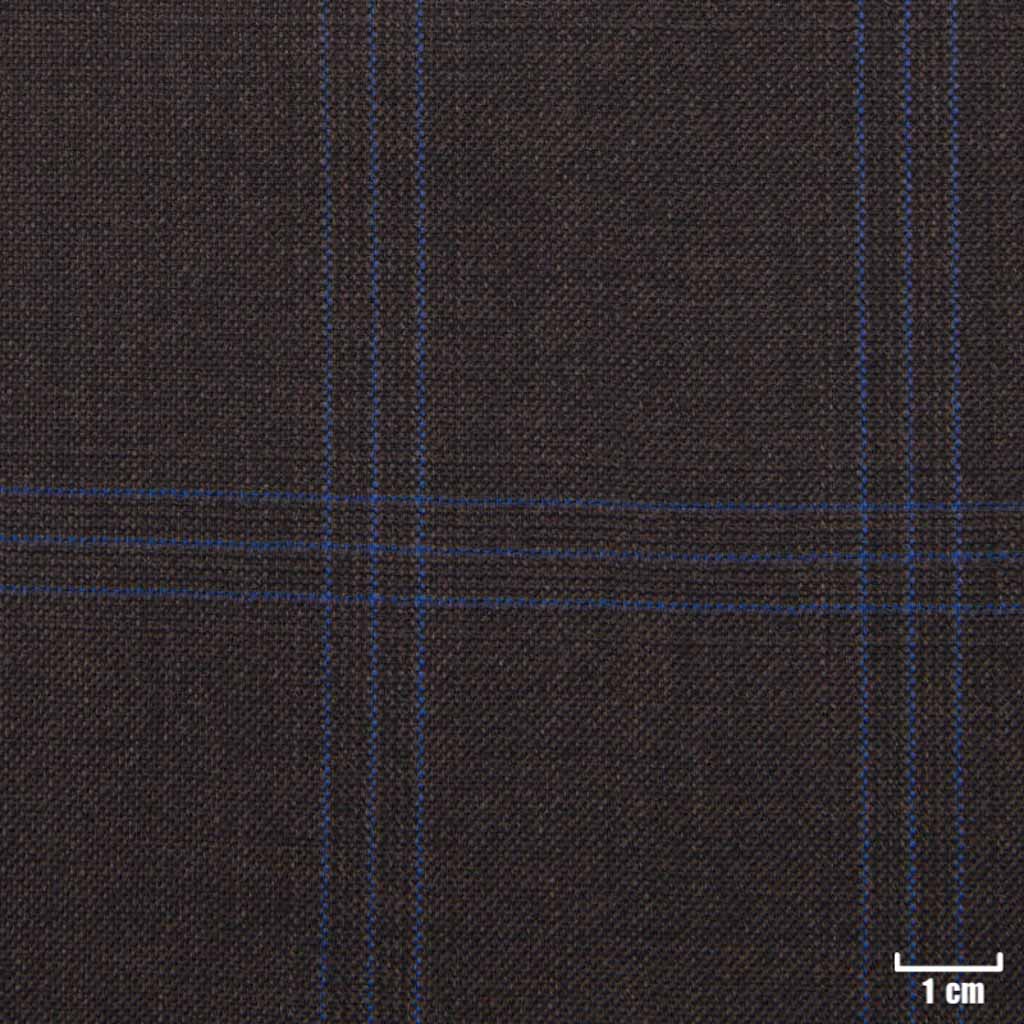 DARK BROWN, BLUE CHECKS
