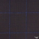DARK BROWN, BLUE CHECKS
