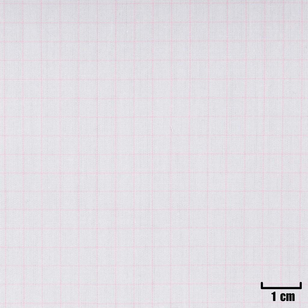 WHITE, SMALL PINK CHECKS
