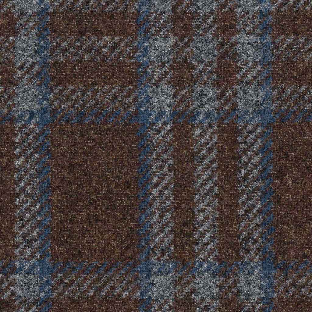 BROWN, BLUE CHECKS