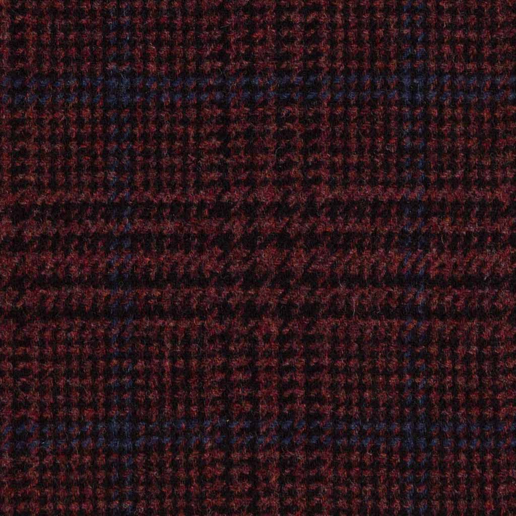 BURGUNDY, BLUE CHECKS