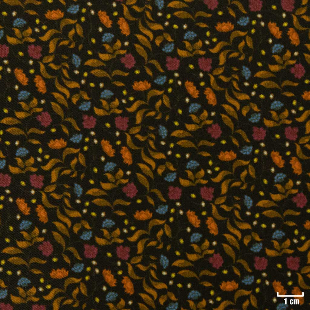 BLUE/ORANGE FLORAL PATTERN