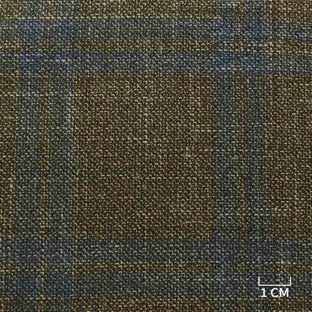 BROWN, BLUE CHECKS