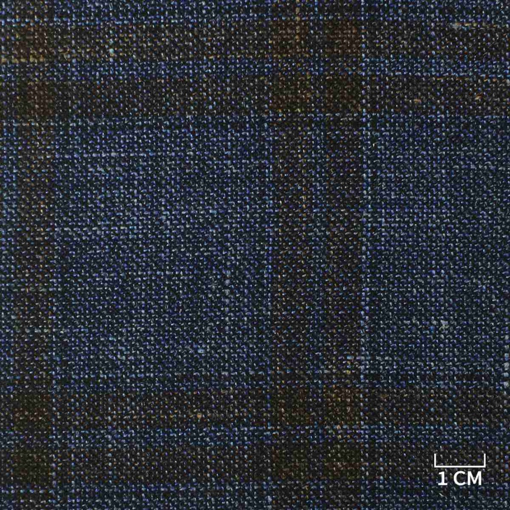 BLUE, BROWN CHECKS