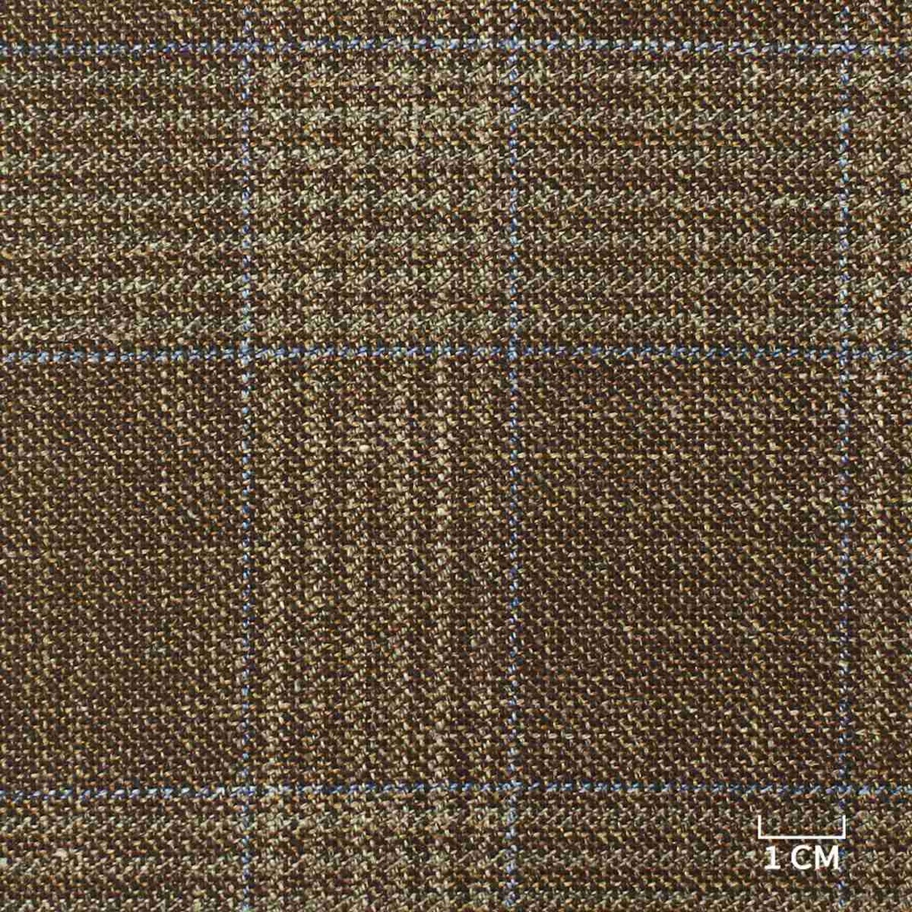 BROWN, BLUE CHECKS