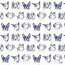 BLUE, DOGS PATTERN