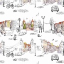 TOWN AND CAT PATTERN