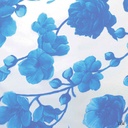WHITE, BLUE FLORAL PATTERN