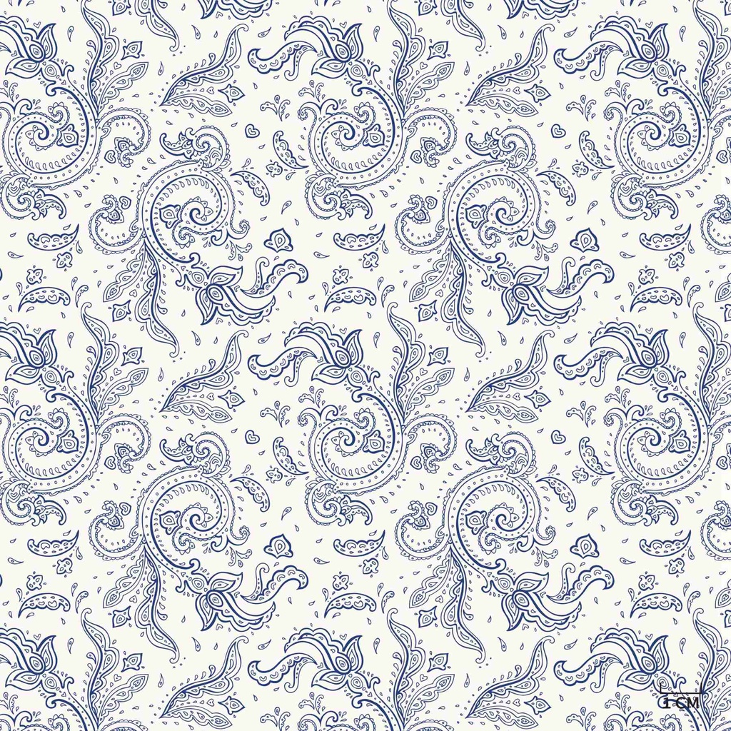 BLUE CIRCLE FLORAL PATTERN
