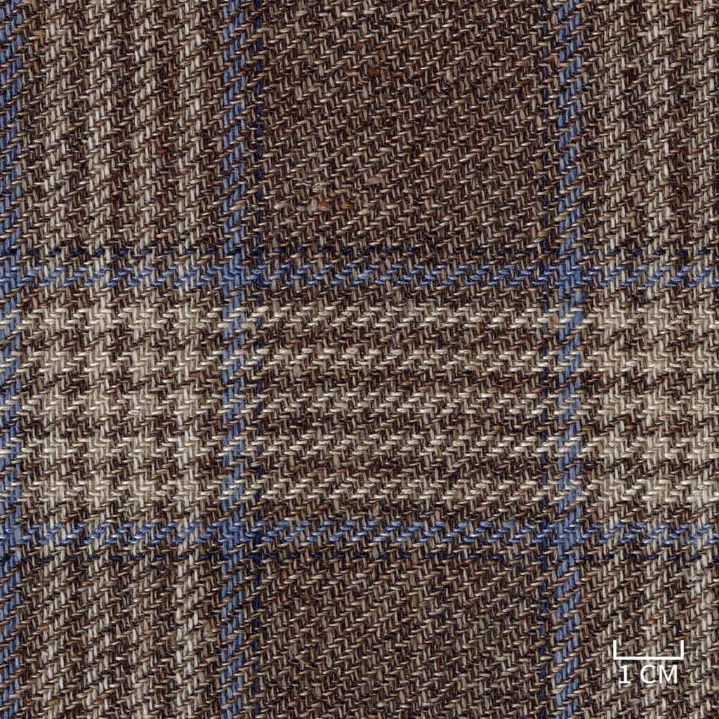 BROWN, BLUE CHECKS