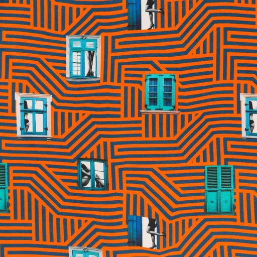 [660426] ORANGE, OPTICAL STRIPES