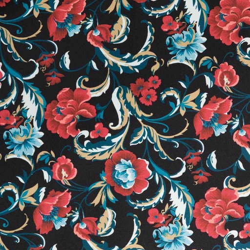 [664627] BLACK, RED FLOWERS