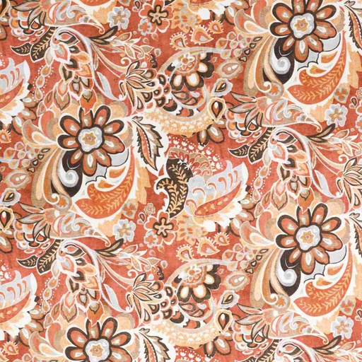 [664630] ORANGE BROWN FLORAL PATTERN