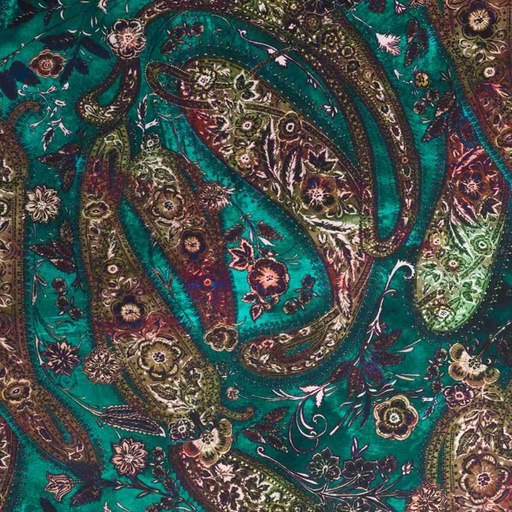 [664636] TURQUOISE, BROWN PAISLEY