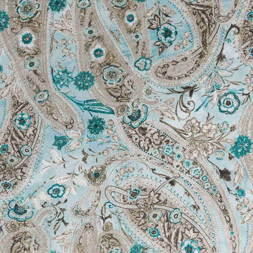 [664638] LIGHT BLUE, BEIGE PAISLEY