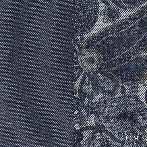 [701934] BLUE, PAISLEY FLORAL PATTERN (DOUBLE-FACED)