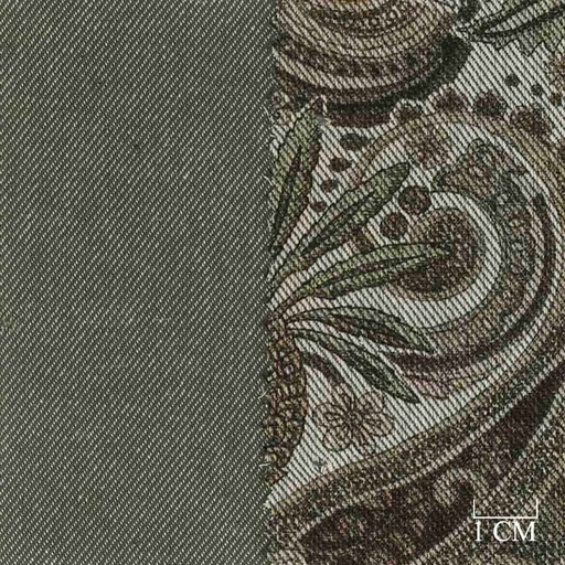 [701935] GREEN, PAISLEY FLORAL PATTERN (DOUBLE-FACED)
