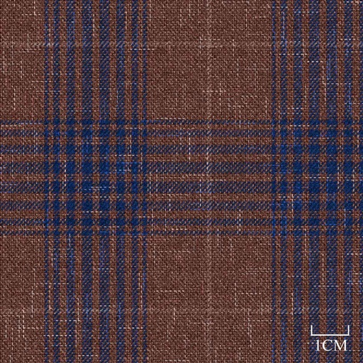 [824007] DARK BROWN, BLUE CHECKS