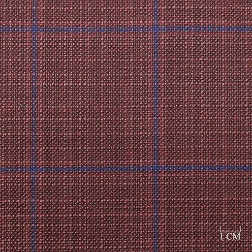 [824039] BURGUNDY,BLUE CHECKS
