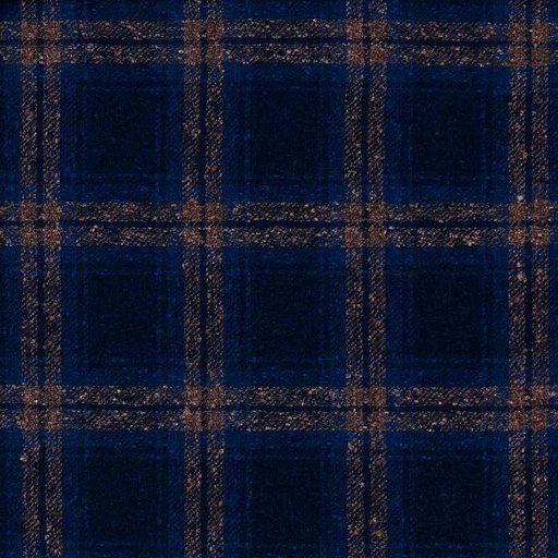 [665239] DARK BLUE, BROWN CHECKS