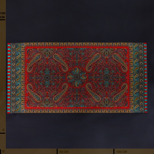 [664678] ELABORATE PAISLEY IN RED BACKGROUND
