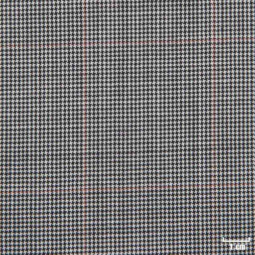 [107609] WHITE, BLACK HOUNDSTOOTH/ RED CHECKS