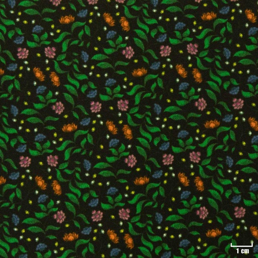 [822917] BLACK/GREEN FLORAL PATTERN