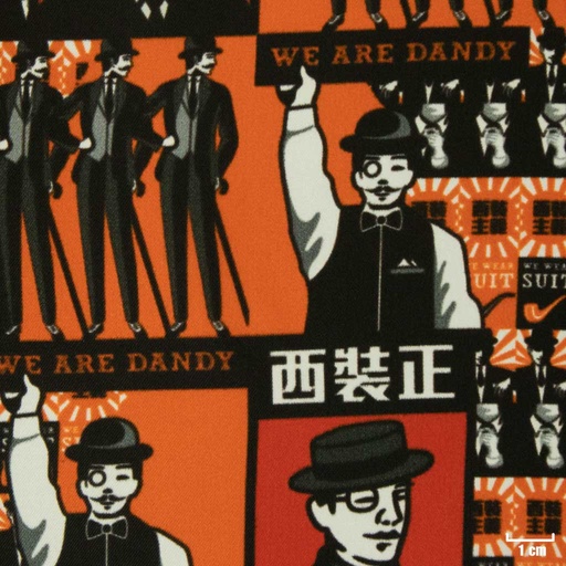 [822912] RED GENTLEMAN PATTERN