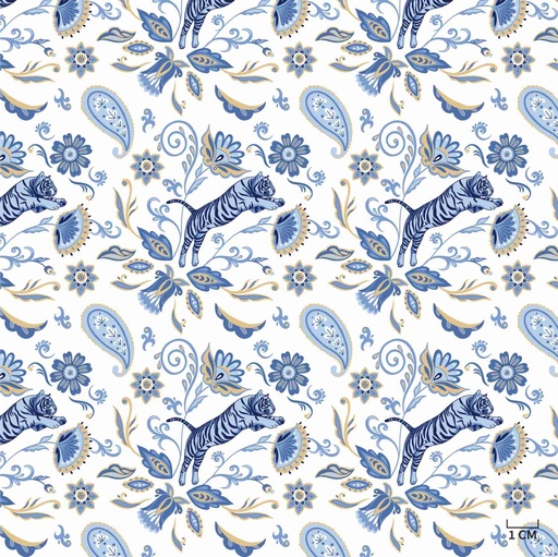 [823909] BLUE TIGERS, PAISLEY PATTERN