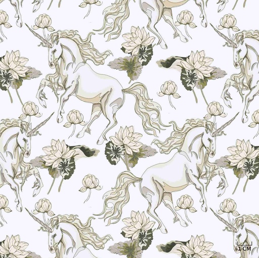 [823910] GOLD UNICORN AND FLORAL