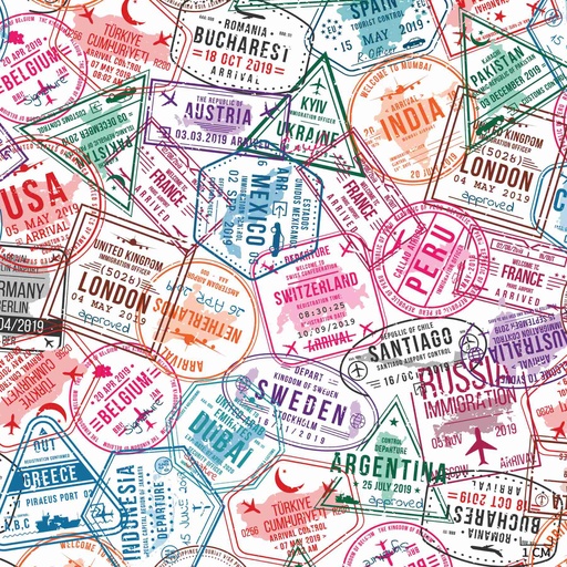 [823915] VISA STAMPS PATTERN