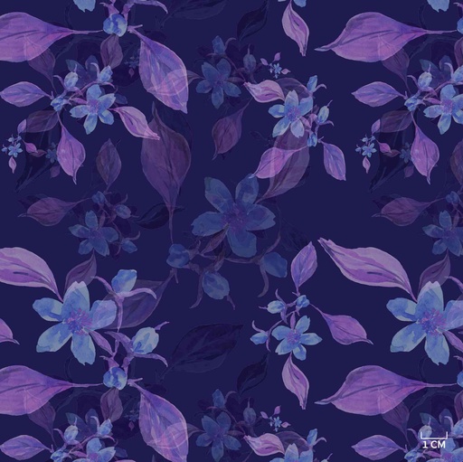 [823935] PURPLE, BLUE FLORAL PATTERN